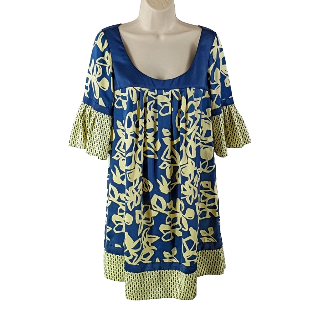Max and Cleo Blue and Yellow Floral Dress
